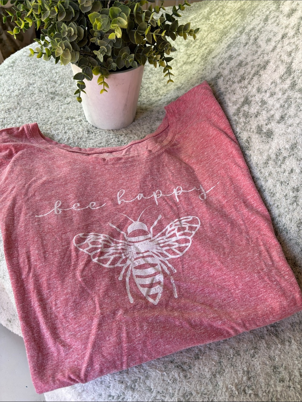 St Johns Bay Woman Plus Size 3X “bee happy” short sleeved tshirt Resale